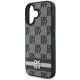 6. DKNY iPhone 16 Hülle mit Karomuster und bedruckten Streifen – Schwarz