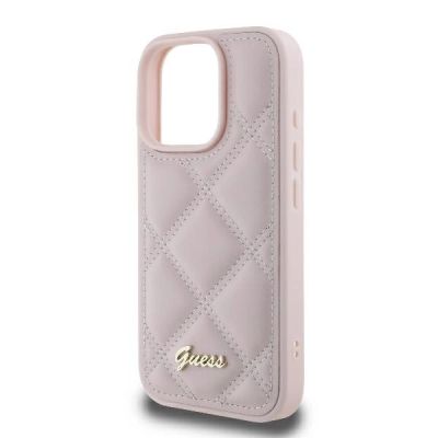 6. Guess Gestepptes Metalllogo iPhone 16 Pro Hülle - Rosa