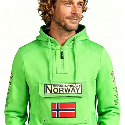 7. Geographical Norway Gymclass 054 Pop M Sweatshirt WW4181H/GN-Flashy green