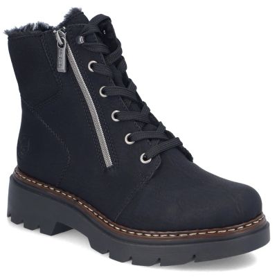 Bequeme Damen-Trekkingschuhe in Schwarz Rieker 76720-00