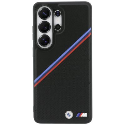 3. BMW Tricolor Metal Logo MagSafe Hülle für Samsung Galaxy S26 Ultra - Schwarz