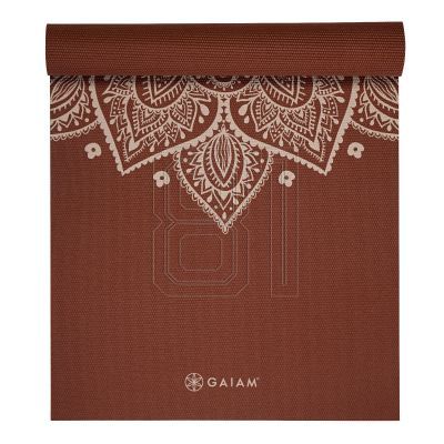 Gaiam Intense Rust Sundial Flower Yoga Mat 5mm 65733