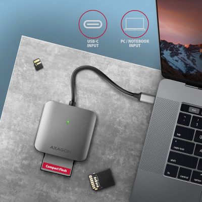 5. Axagon CRE-S3C Kartenleser USB 3.2 Gen 1 (3.1 Gen 1) Typ-C Grau