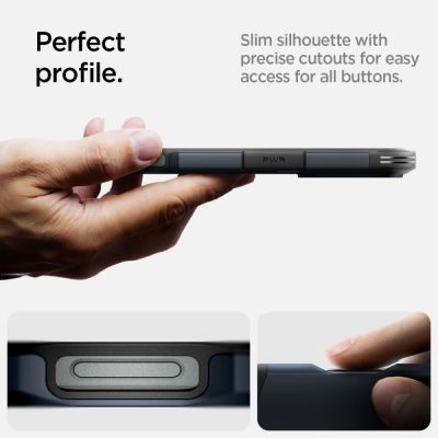 12. Spigen Tough Armor MagSafe Hülle mit Ständer für iPhone 16 Pro Max – Dunkelgrau