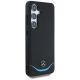 4. Mercedes Leder Kontrastblau Horizontal Curve MagSafe Hülle für Samsung Galaxy S25 - Schwarz