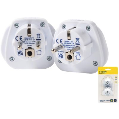 TRAVEL BLUE Universal-Reiseadapter WORLD -> SCHUKO, 2 Stück