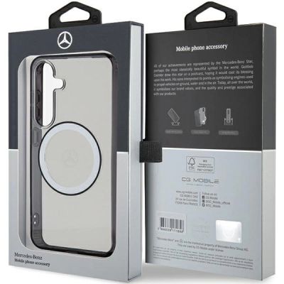 8. Mercedes gedrucktes Logo MagSafe-Hülle für Samsung Galaxy S24 – transparent