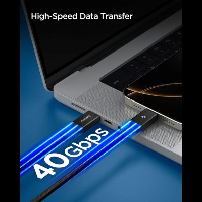 6. Spigen Essential EB24015CC USB-C / USB-C 240W 150cm Kabel - Schwarz