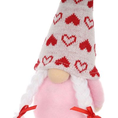 4. GNOME 20CM VALENTINSTAGSDEKORATION MÄDCHEN ROSA