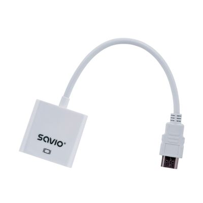 3. SAVIO CL-27/B Adapter (HDMI M - D-Sub (VGA) F; 0,10 m; weiß)