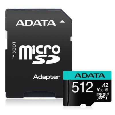 3. ADATA Premier Pro 512 GB UHS1 U3 V30 A2 + Adapter