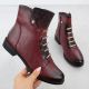 9. Damen-Stiefeletten in Bordeaux mit Kroko-Prägung Jezzi ASA62-16