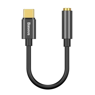 2. Baseus L54-Adapter für USB-C-Kopfhörer/Miniklinke 3,5 mm DAC 24 Bit 48 KHz – Schwarz