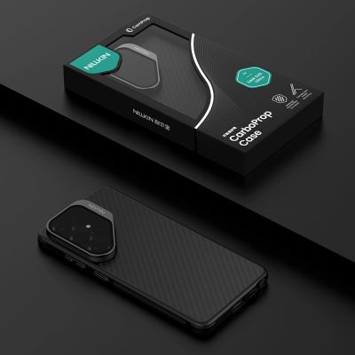 11. Nillkin CarboProp Magnethülle mit Kameraabdeckung und Ständer, kompatibel mit MagSafe für Samsung S26 Ultra – Schwarz