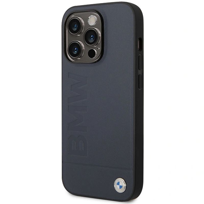 9. Hülle BMW BMHMP14XSLLNA iPhone 14 Pro Max 6.7" Navy/Navy Hardcase Leder Hot Stamp MagSafe