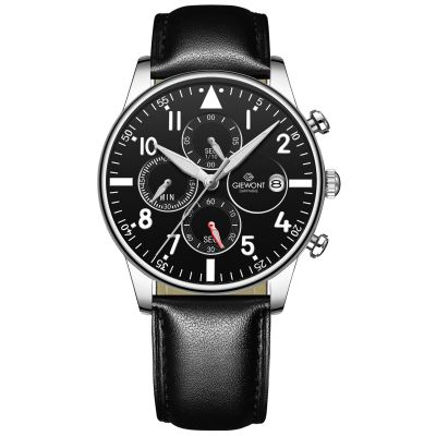 Giewont Chronograph Saphir Schwarz Silber Herrenuhr GW5630-A2