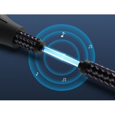 3. Vention geflochtenes optisches Audiokabel mit Aluminiumstecker, 5 m, Schwarz