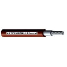 Photovoltaikkabel // MG Wires // 1x4mm2, 0,6/1kV rot H1Z2Z2-KR-4mm2 RD, 100m Packung