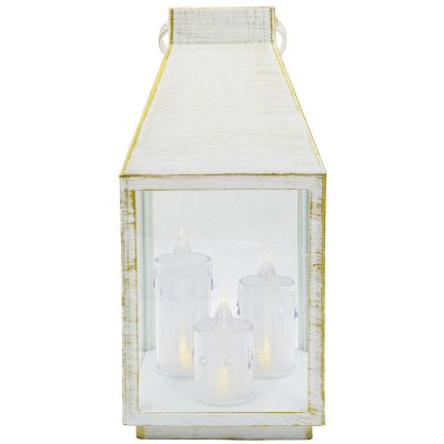 2. Adventslaterne Roraty LED-Laterne 35 cm 3 Kerzen Weiß