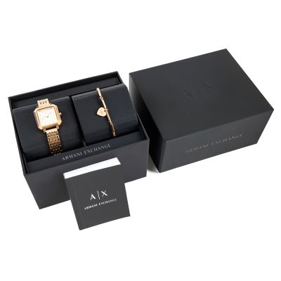 8. Damenuhr + Armband ARMANI EXCHANGE AX7164SET + Box
