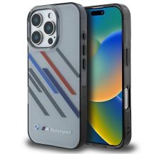 BMW Motosport IML Random Stripes Hülle für iPhone 16 Pro Max – grau