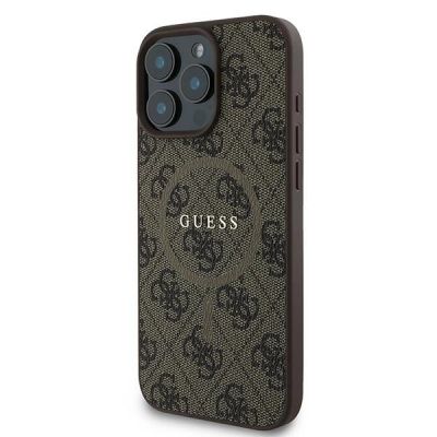 2. Guess 4G Ring Classic Logo MagSafe-Hülle für iPhone 16 Pro – braun