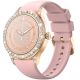 VELTORI VT360-1 Damen-Smartwatch, pinkes Silikonarmband