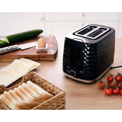 6. ELDOM TOSTER TO280C TOSTI 780 W, stufenlose Leistungsregelung, 7 Leistungsstufen, Schwarz