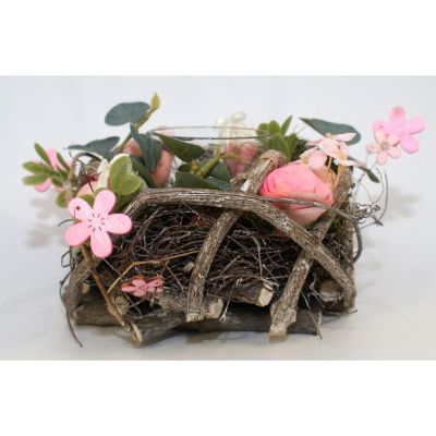 10. Dekorativer rosa Kerzenhalter, 16 cm, für Teelichter