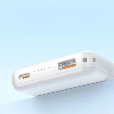 4. Dudao K14S+ 10000mAh 22,5W Magnetische Powerbank USB-A + USB-C kompatibel mit MagSafe und Ständer – Weiß