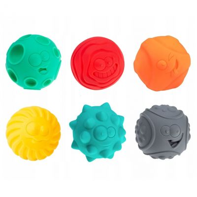 2. Sensorische Bälle Smileys 6 Stück AM Tullo bunt 462