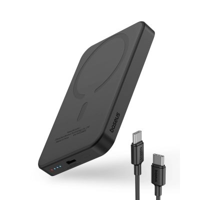 3. Baseus Mini-Powerbank 5000 mAh 20 W + USB-C-Kabel (20 V/3 A) – Schwarz