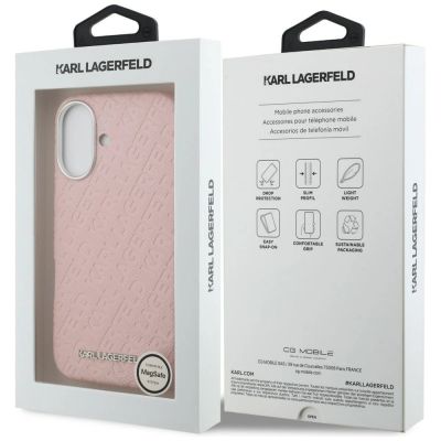 8. Karl Lagerfeld FW Stamped Karl MagSafe iPhone 16 Hülle - Pink