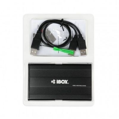 4. IBOX HD-01 Externes 2,5" USB 2.0 IEU2F01 Gehäuse (2,5"; USB 2.0; Aluminium; schwarz)