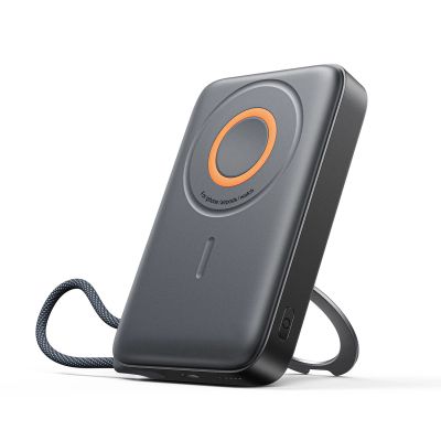 Joyroom JR-PBM02 Powerbank 22,5 W 10000 mAh 3-in-1 magnetisch induktiv kompatibel mit MagSafe mit integriertem Kabel – Schwarz