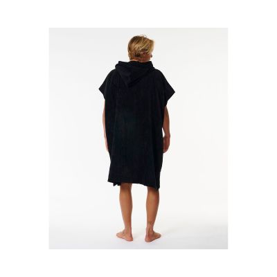 4. RIP CURL Logo Kapuzenhandtuchponcho Schwarz