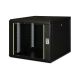 Digitus Unique 19" 9U Rackmount-Netzwerkschrank, 600x600 mm, Glastür, schwarz, ungeteilt, montiert, 100 kg
