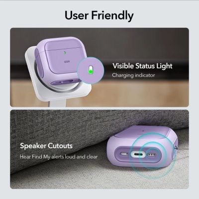 7. ESR Orbit Halolock MagSafe Hülle für Apple AirPods 4 – Lila