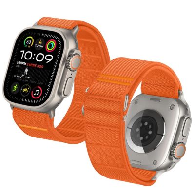 4. Tech-Protect Nylonarmband für Apple Watch 44 / 45 / 46 / 49 mm - Orange