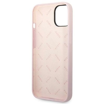 7. Guess Silikon Dreieck Hülle für iPhone 14 6.1" - Lila