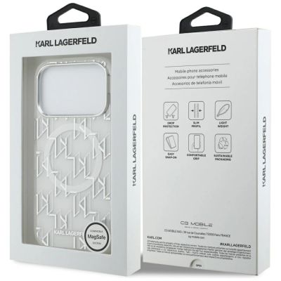 8. Karl Lagerfeld IML KL Monogram MagSafe Case für iPhone 17 Pro - Weiß