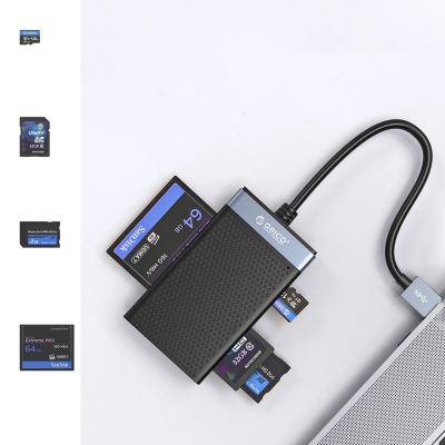 6. Orico CL4D-A3 USB-A 3.0 SD microSD CF MS 5 Gbit/s Speicherkartenleser – Schwarz und Silber