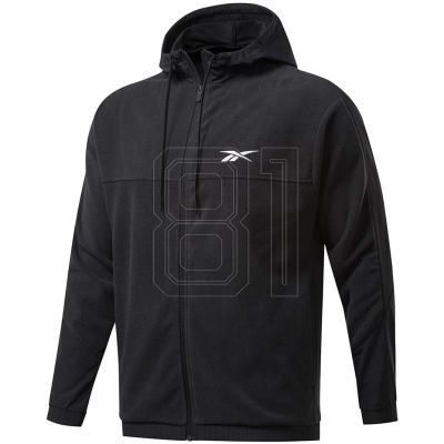 7. Reebok Workout Ready Fleece-Hoodie mit durchgehendem Reißverschluss M FS8450