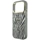 6. Guess IML Zebra Glitter Triangle Logo MagSafe Hülle für iPhone 18 Pro / 17 Pro - Silber