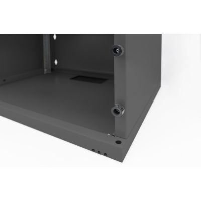 22. 19-Zoll-4HE-Wandnetzwerkschrank, SOHO 241 x 540 x 400 mm, Glastür, schwarz, unmontiert, 60 kg
