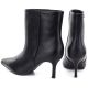 5. Schwarze Damen-Ankle-Boots aus Leder mit niedrigem Absatz, Big Star UU274492