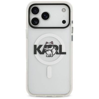3. Karl Lagerfeld IML Choupette Sketch Logo MagSafe Case für iPhone 17 Pro – Transparent