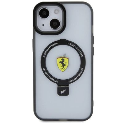 3. Ferrari Ring Stand 2023 Collection MagSafe Hülle für iPhone 15 Plus / 14 Plus – Transparent