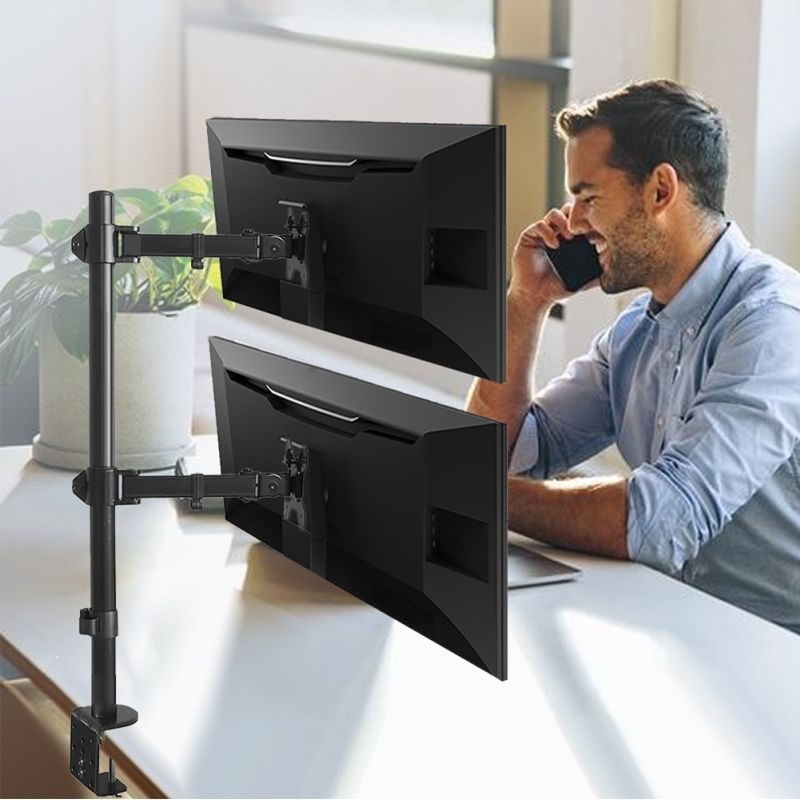 MACLEAN Monitorhalterung, max. VESA 100 x 100, 13–27", 9 kg, Doppelhalterung MC-967