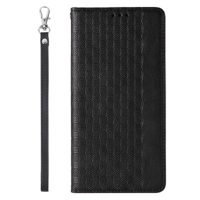 5. Magnet Strap Case für iPhone 14 Pro Flip Wallet Mini Lanyard Ständer Schwarz